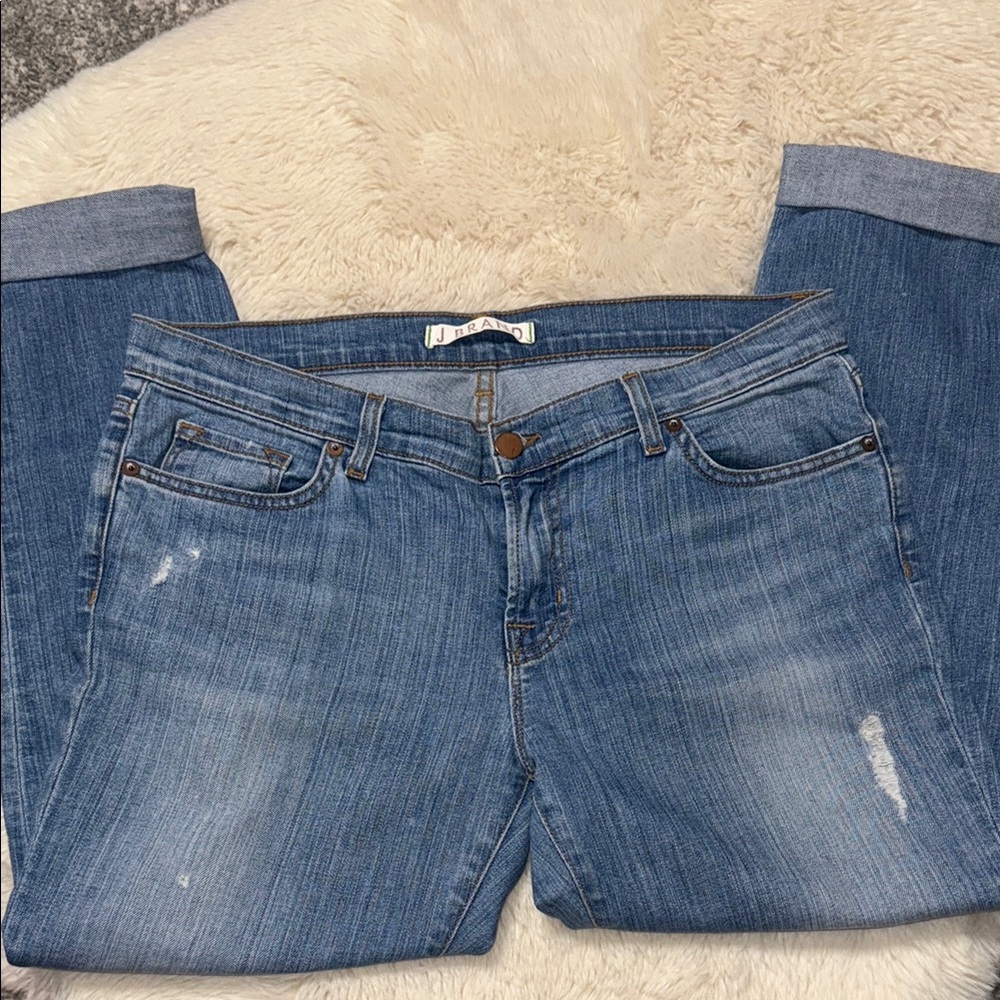 J Brand boyfriend distressed Capri Jean